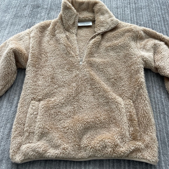 NEW✨ Aritzia Sunday Best Kieran Mockneck Teddy 1/4 Zip - 2XS - Picture 4 of 8